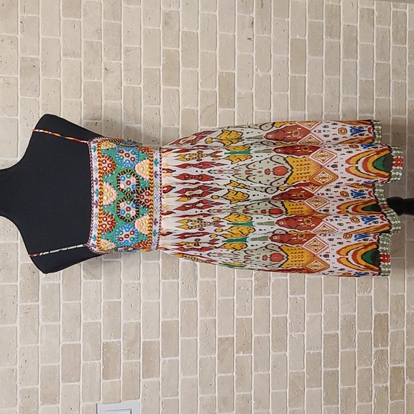 Zara Women's Multicolor Chiffon Spaghetti Summer Mini Dress (Sz M) - Picture 1 of 9